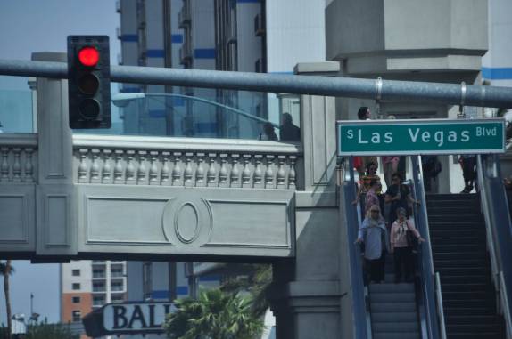 Chegando à Las Vegas, em Nevada, nos Estados Unidos